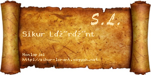 Sikur Lóránt névjegykártya