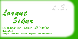 lorant sikur business card